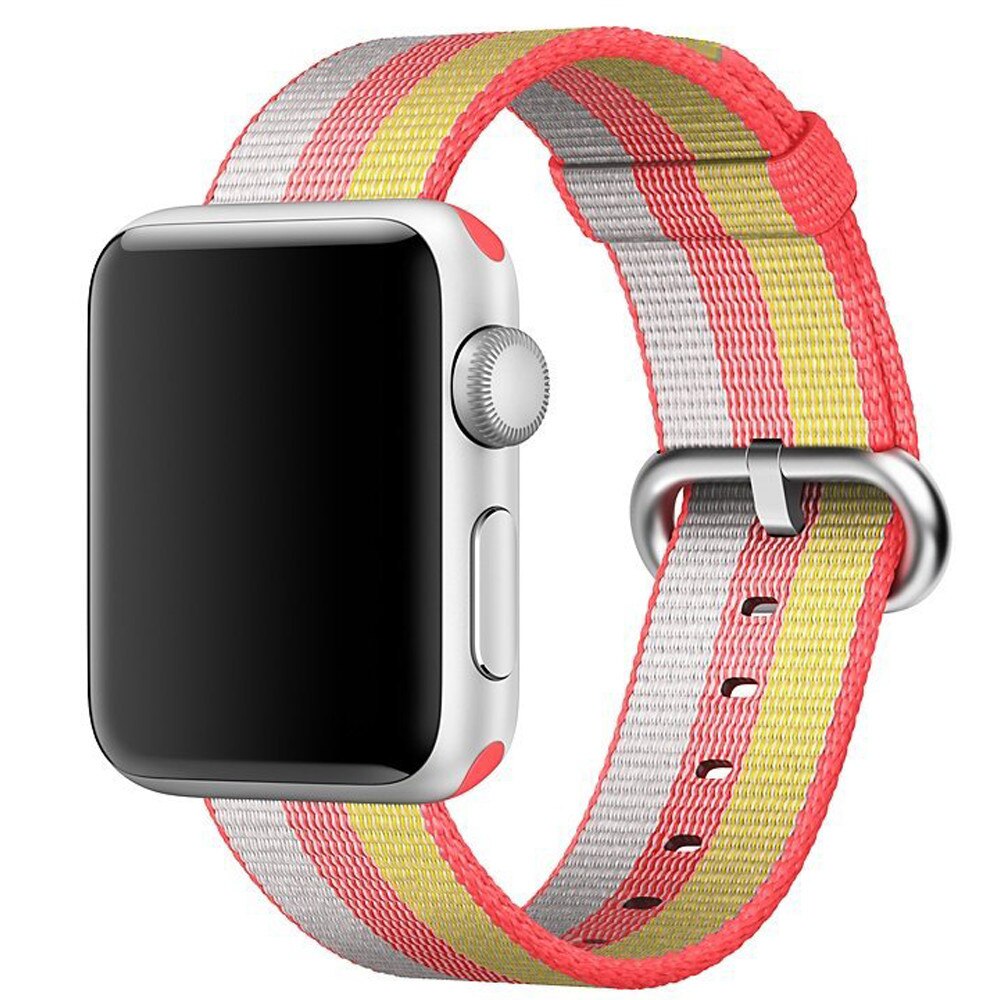 Curea iUni pentru Apple Watch 42 mm, Woven Strap, Nylon, Rainbow